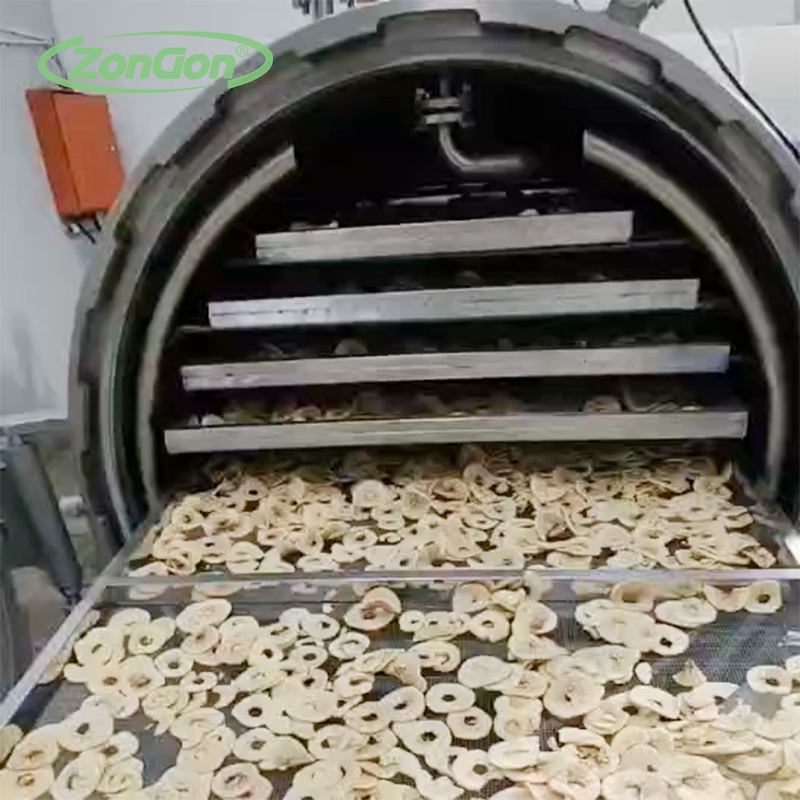 攻（gōng）克蘋果脆片回潮難題（tí）！壓差膨化設備智能控濕技（jì）術延長貨架期200%